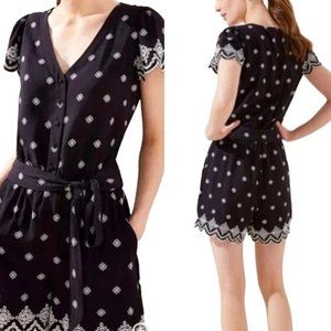 Black & White Eyelet Romper NWT